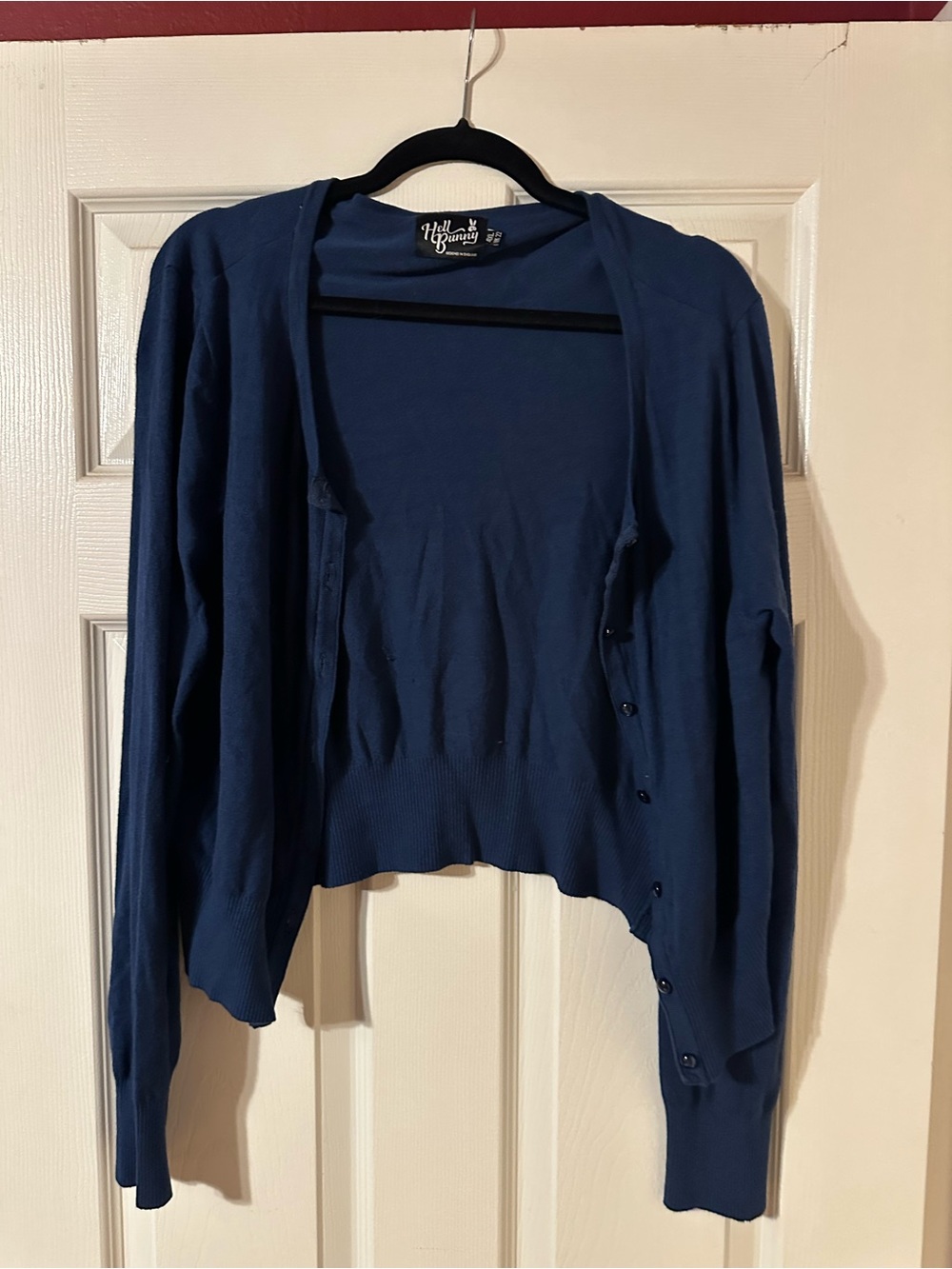 Hell Bunny Navy Blue Lightweight Button-Front Cardigan